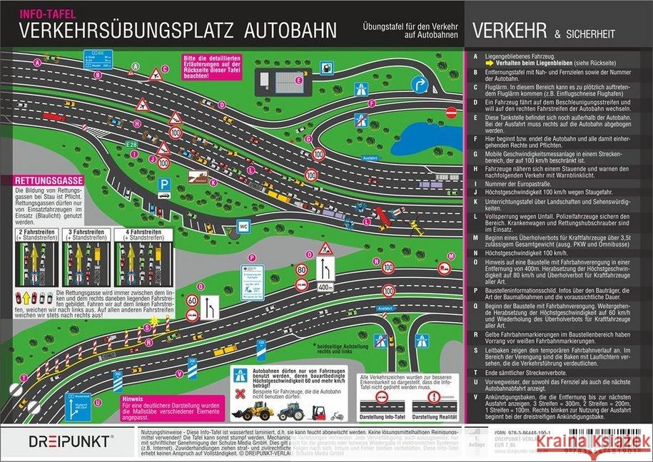 Verkehrsübungsplatz Autobahn, Info-Tafel : Übungstafel für den Verkehr auf Autobahnen Schulze, Michael 9783864481901 Dreipunkt Verlag - książka