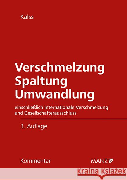 Verschmelzung Spaltung Umwandlung  9783214050412 Manz'sche Verlags- u. Universitätsbuchhandlun - książka