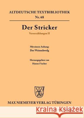 Verserzählungen II Der Stricker, Hanns Fischer, Johannes Janota 9783110482133 de Gruyter - książka