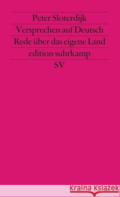 Versprechen auf Deutsch Sloterdijk, Peter 9783518116319 Suhrkamp - książka