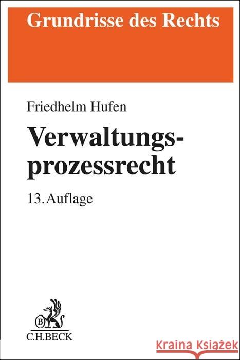 Verwaltungsprozessrecht Hufen, Friedhelm 9783406805912 Beck Juristischer Verlag - książka