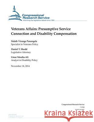 Veterans Affairs: Presumptive Service Connection and Disability Compensation Congressional Research Service 9781505203318 Createspace - książka