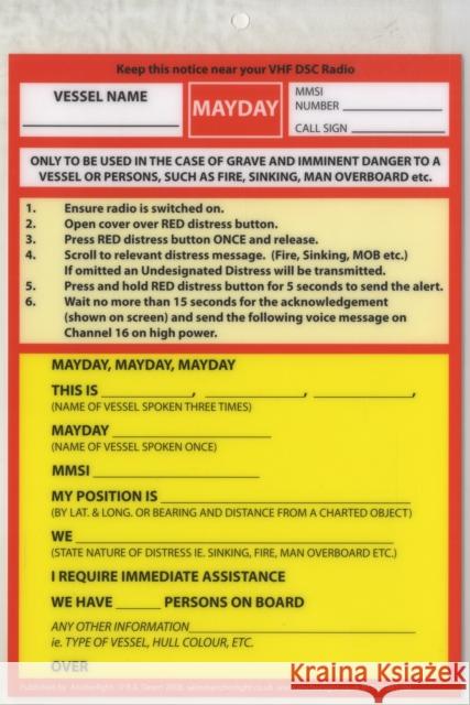 VHF DSC Mayday Procedure Card Robert Dearn 9781906594015 Anchorlight - książka