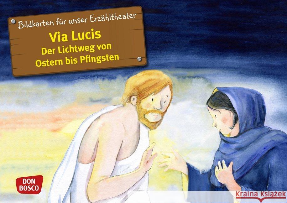Via Lucis. Der Lichtweg von Ostern bis Pfingsten, Kamishibai Bildkartenset : Entdecken. Erzählen. Begreifen. Mit QR-Code Arnold, Monika 4260179511462 Don Bosco Medien - książka