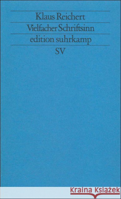 Vielfacher Schriftsinn : Zu 'Finnegans Wake' Reichert, Klaus 9783518115251 Suhrkamp - książka
