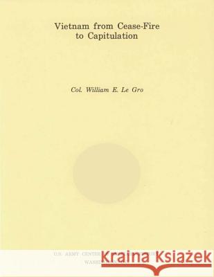 Vietnam from Cease-Fire to Capitulation U. S. Army Center of Military History 9781508649205 Createspace - książka