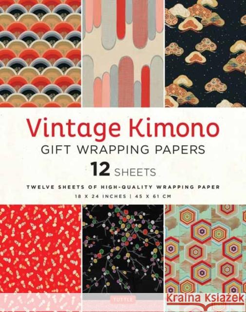 Vintage Kimono Gift Wrapping Paper - 12 Sheets: 18 X 24 Inch (45 X 61 CM) High-Quality Wrapping Paper  9780804856843 Tuttle Publishing - książka