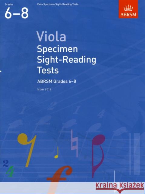 Viola Specimen Sight-Reading Tests, ABRSM Grades 6-8: from 2012  9781848493551 VIOLA SPECIMEN SIGHT READING - książka