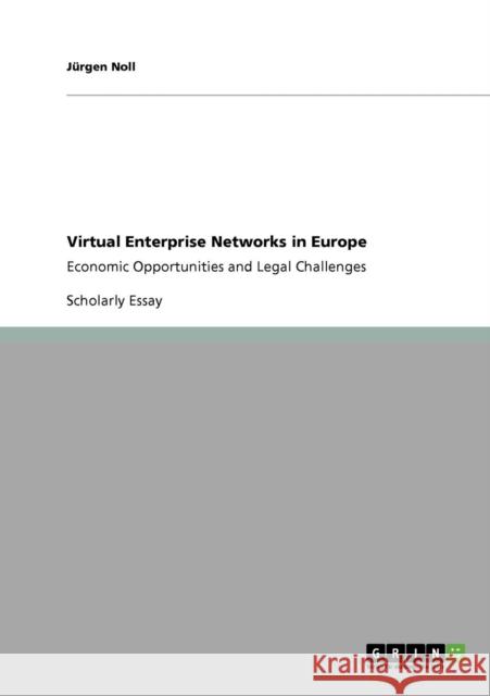 Virtual Enterprise Networks in Europe: Economic Opportunities and Legal Challenges Noll, Jürgen 9783640216369 Grin Verlag - książka