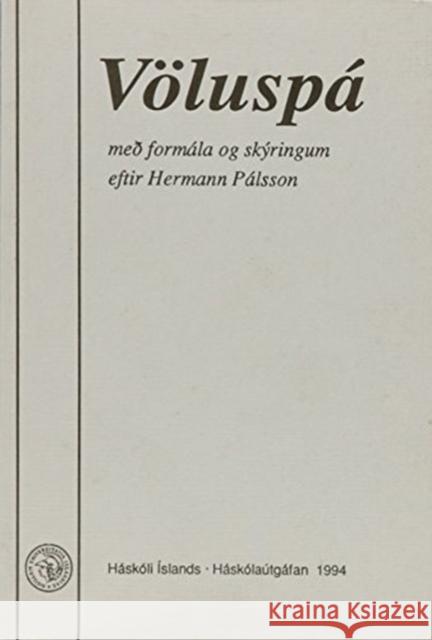 Voluspa Hermann Palsson 9789979540595 University of Iceland Press - książka