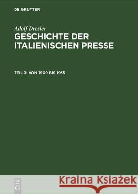 Von 1900 Bis 1935 Adolf Dresler 9783486768978 Walter de Gruyter - książka