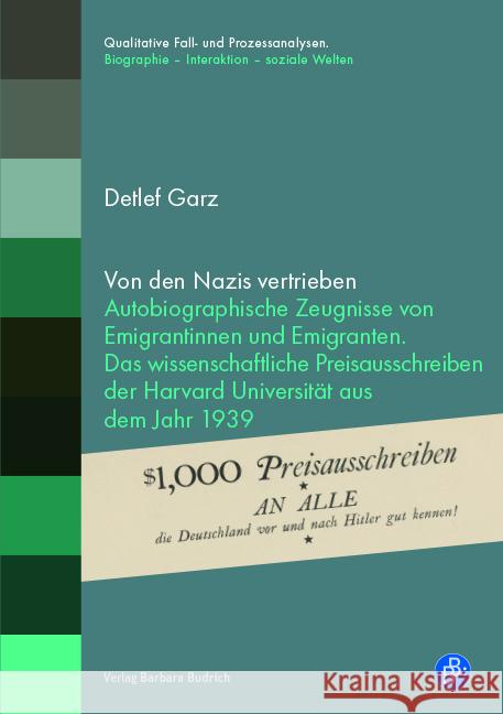 Von den Nazis vertrieben Garz, Detlef 9783847425786 Verlag Barbara Budrich - książka