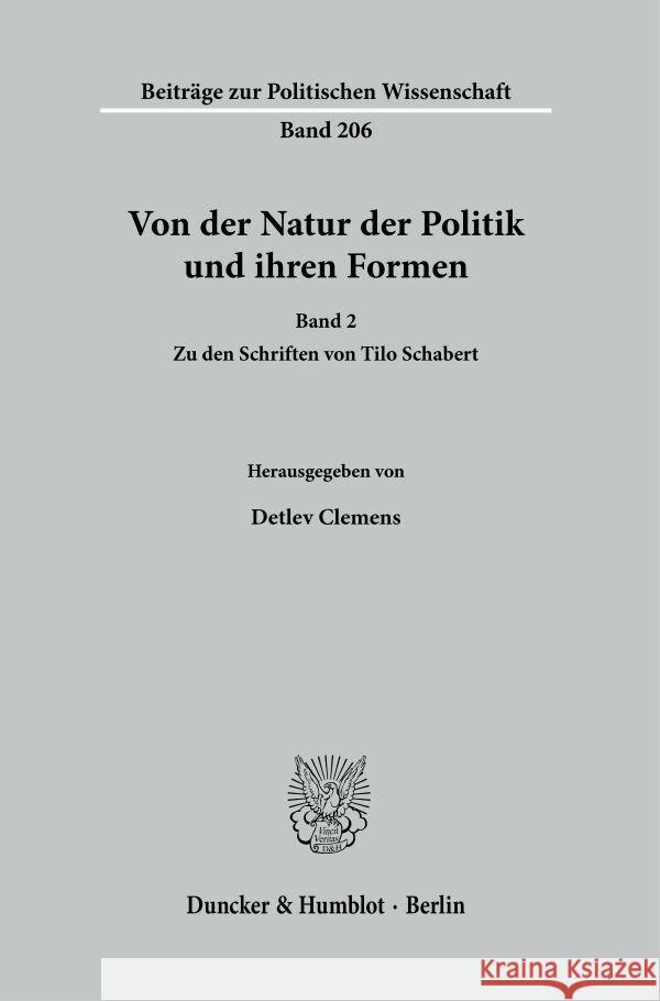 Von der Natur der Politik und ihren Formen.  9783428188307 Duncker & Humblot - książka