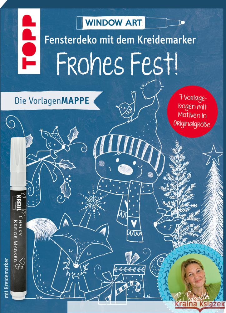 Vorlagenmappe Fensterdeko mit dem Kreidemarker - Frohes Fest! inkl. Original Kreidemarker von Kreul Pedevilla, Pia 9783772444357 Frech - książka