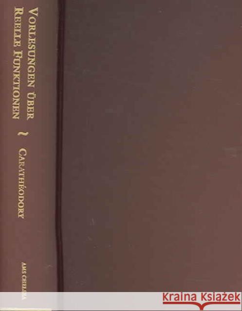 Vorlesungen Uber Reelle Funktionen Constantin Caratheodory 9780821836538 AMERICAN MATHEMATICAL SOCIETY - książka