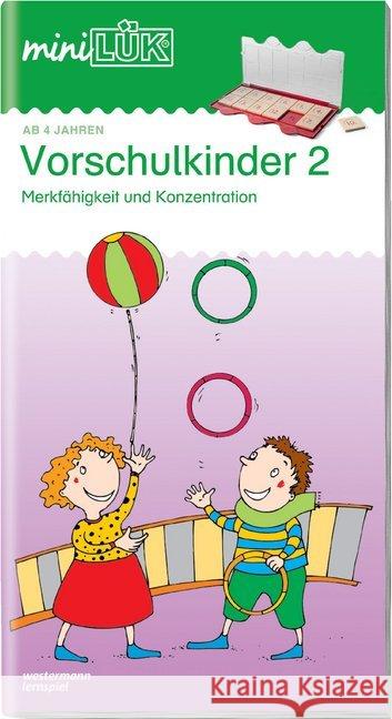 Vorschulkinder. Tl.2 : Merkfähigkeit und Konzentration Vogel, Heinz   9783894141028 Westermann Lernspielverlag - książka