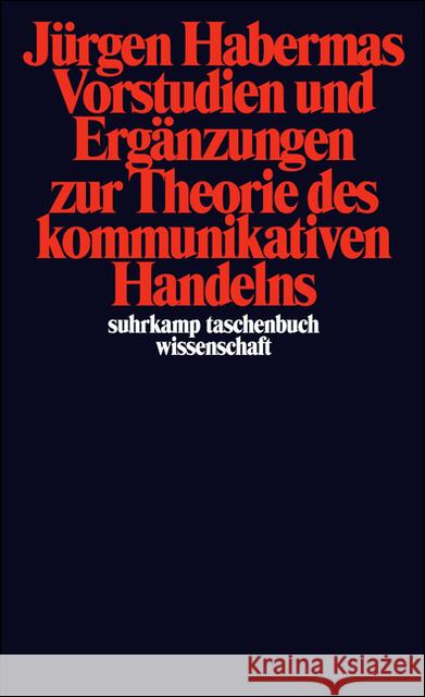 Vorstudien und Ergänzungen zur Theorie des kommunikativen Handelns Habermas, Jürgen   9783518287767 Suhrkamp - książka