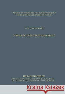 Vorträge Über Recht Und Staat Svarez, Carl Gottlieb 9783663066149 Springer - książka