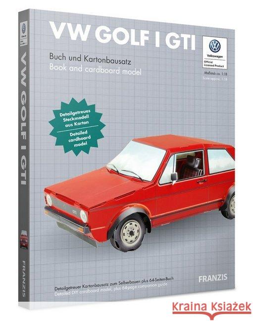 VW Golf I GTI : Buch und Kartonbausatz. Detailgetreuer Steckbausatz Riegler, Thomas 9783645606660 Franzis - książka