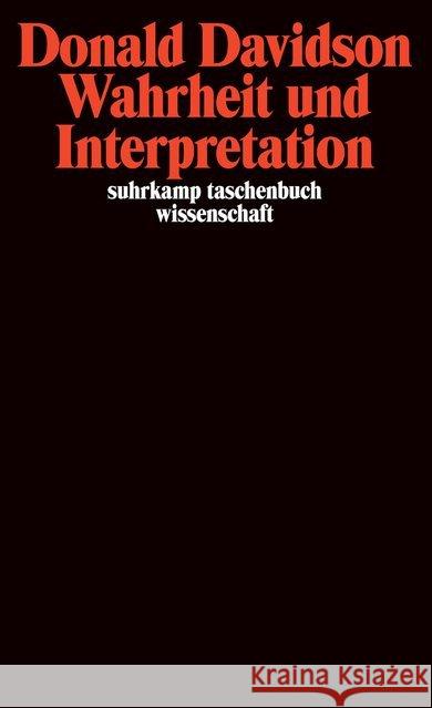 Wahrheit und Interpretation Davidson, Donald 9783518284964 Suhrkamp - książka