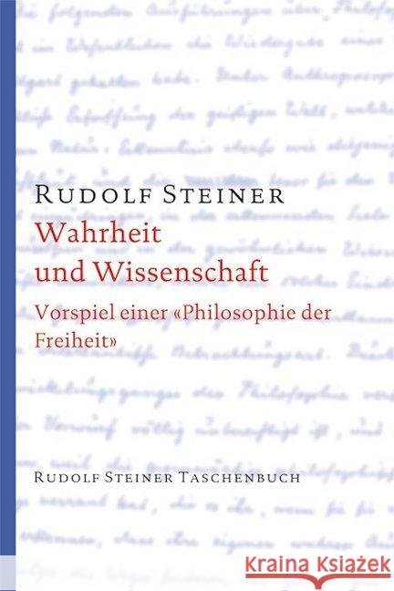 Wahrheit und Wissenschaft : Vorspiel einer 