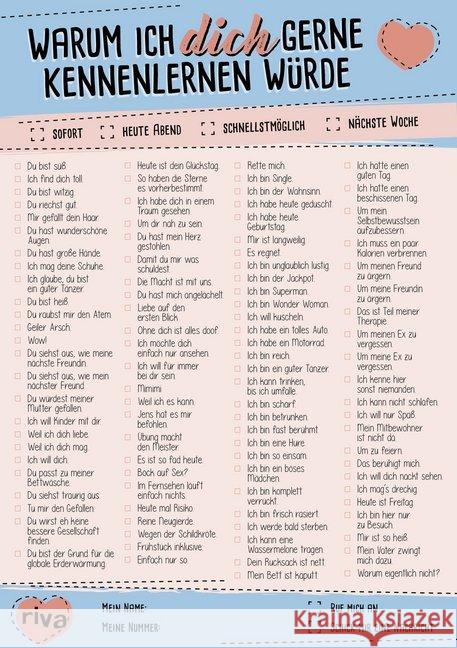 Warum ich dich gerne kennenlernen würde  9783742305992 Riva - książka