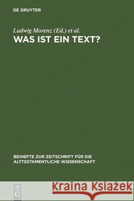 Was ist ein Text? Morenz, Ludwig 9783110184969 Walter de Gruyter - książka