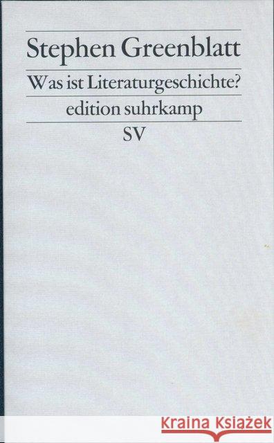 Was ist Literaturgeschichte? Greenblatt, Stephen Belsey, Catherine  9783518121719 Suhrkamp - książka