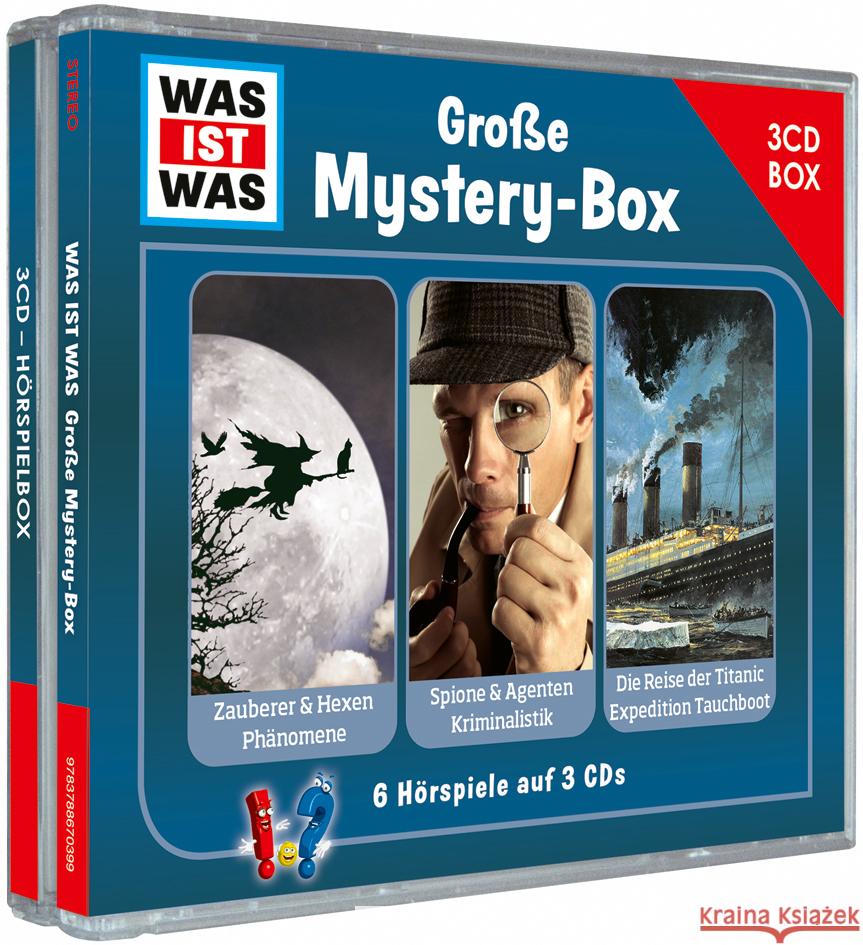 WAS IST WAS 3-CD Hörspielbox. Große Mystery-Box  9783788670399 Tessloff Verlag Ragnar Tessloff GmbH & Co. KG - książka