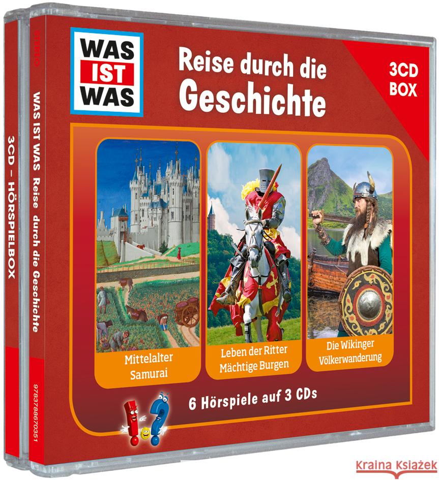 WAS IST WAS 3-CD Hörspielbox. Reise durch die Geschichte, Audio-CD  9783788670351 Tessloff Verlag Ragnar Tessloff GmbH & Co. KG - książka