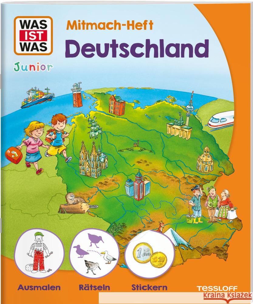 WAS IST WAS Junior Mitmach-Heft Deutschland Braun, Christina, Schuck, Sabine 9783788622718 Tessloff Verlag Ragnar Tessloff GmbH & Co. KG - książka
