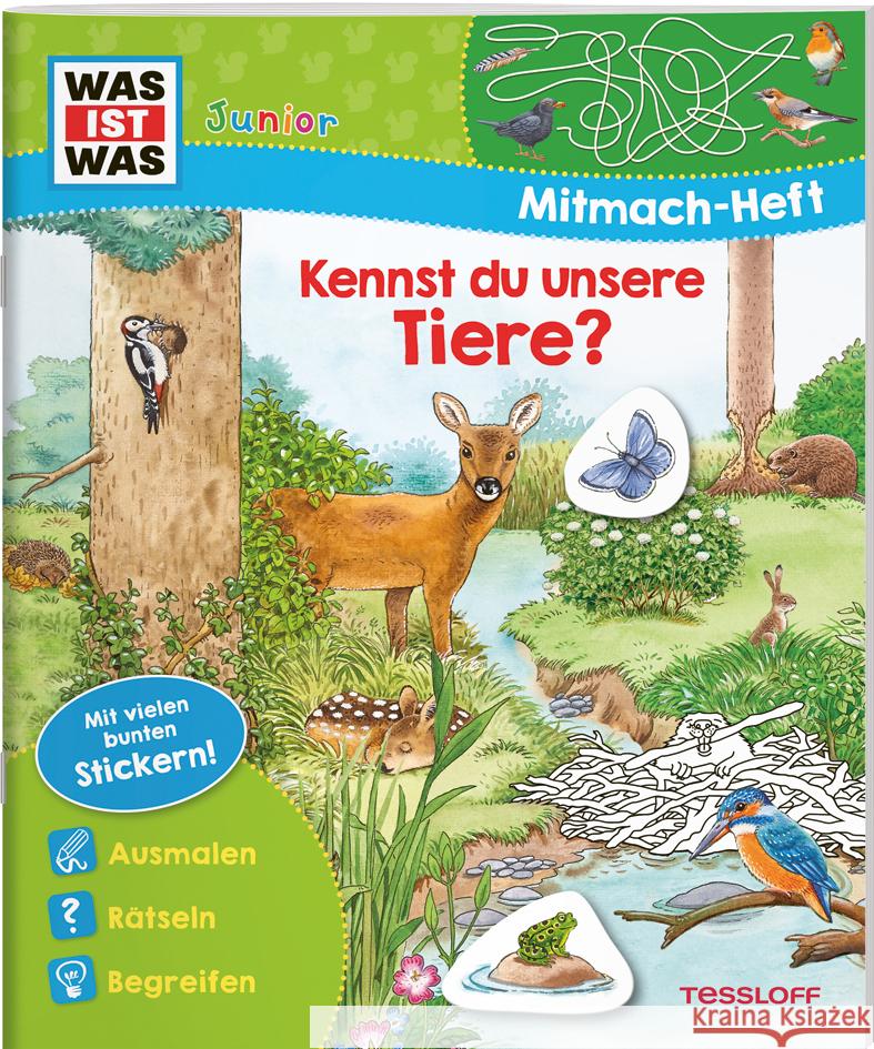 WAS IST WAS Junior Mitmach-Heft Kennst du unsere Tiere? Marti, Tatjana 9783788675400 Tessloff Verlag Ragnar Tessloff GmbH & Co. KG - książka