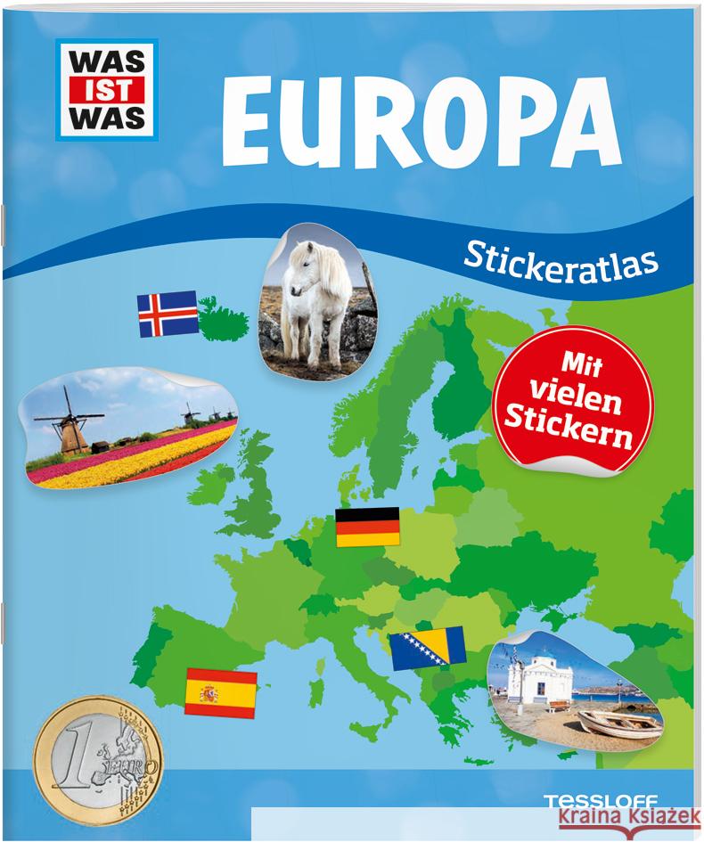 WAS IST WAS Stickeratlas Europa Hebler, Lisa, Braun, Christina 9783788676346 Tessloff Verlag Ragnar Tessloff GmbH & Co. KG - książka