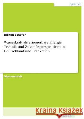 Wasserkraft als erneuerbare Energie. Technik und Zukunftsperspektiven in Deutschland und Frankreich Jochen Schafer 9783668290549 Grin Verlag - książka