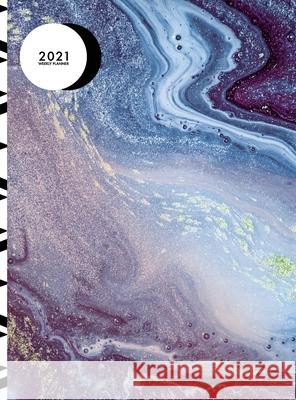 Weekly Planner 2021 8.5 x 11: 12 Month Hardcover Planner 2021 January - December 2021 2 Pages per Week Blue Marble Design Paper, Pilvi 9783947808717 Paula Rocket - książka