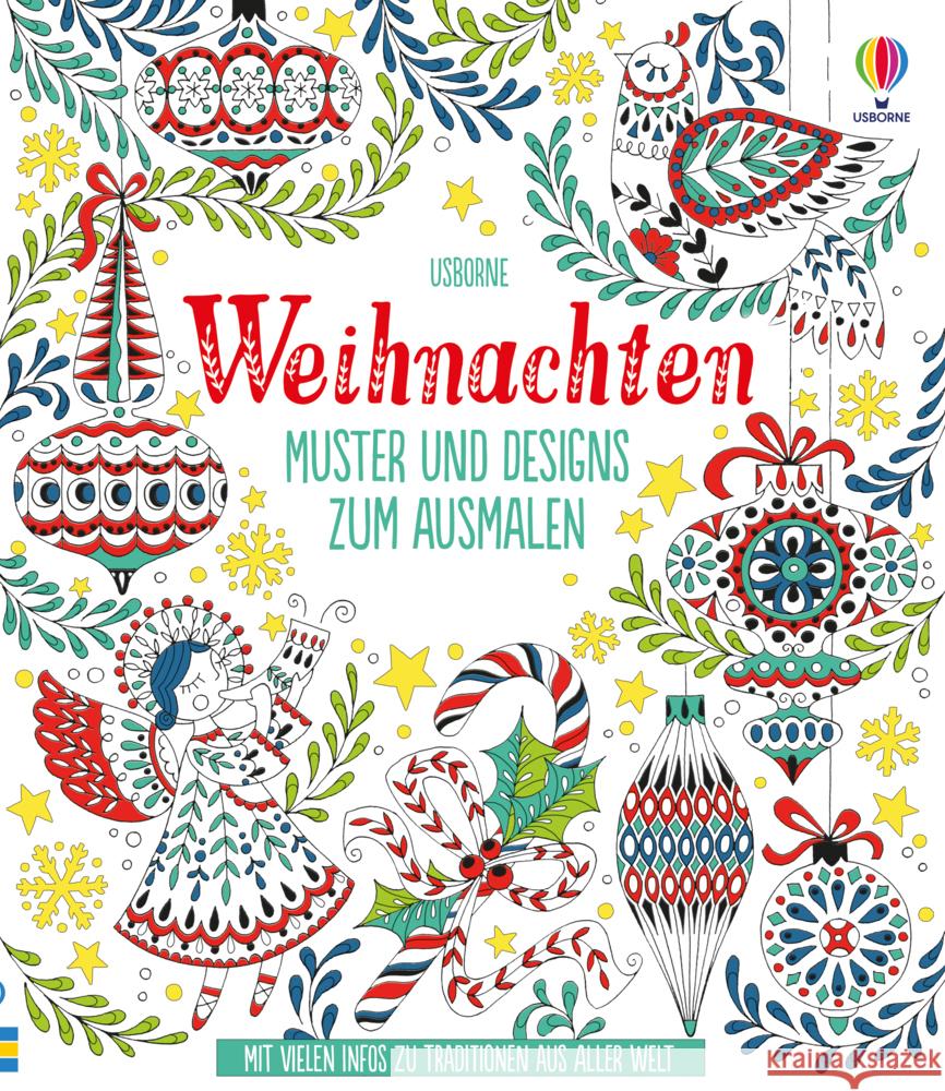 Weihnachten - Muster und Designs zum Ausmalen Bone, Emily 9781789417241 Usborne Verlag - książka