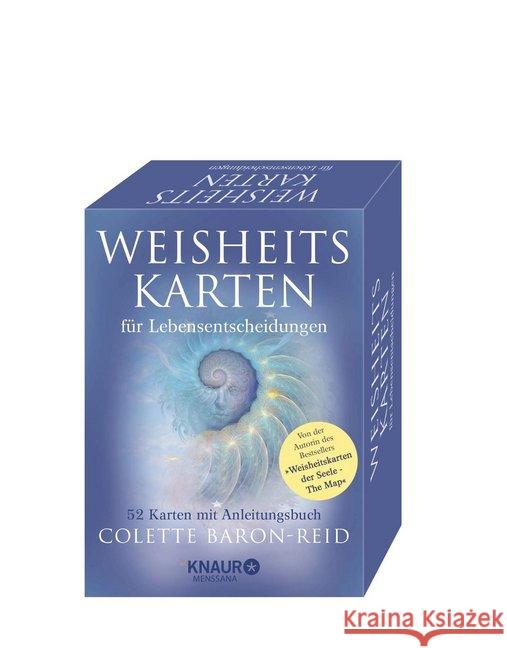 Weisheitskarten für Lebensentscheidungen, 52 Orakelkarten m. Anleitungsbuch Baron-Reid, Colette 9783426657942 Knaur MensSana - książka