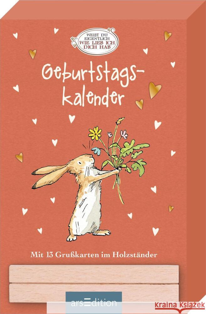 Weißt du eigentlich, wie lieb ich dich hab? Geburtstagskalender im Holzständer  4014489137368 ars edition - książka