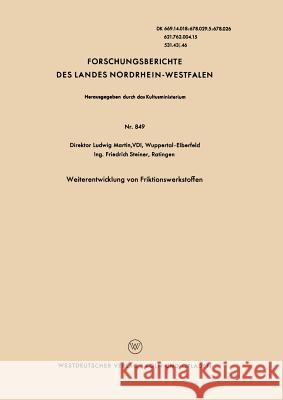 Weiterentwicklung Von Friktionswerkstoffen Ludwig Martin 9783663039051 Vs Verlag Fur Sozialwissenschaften - książka