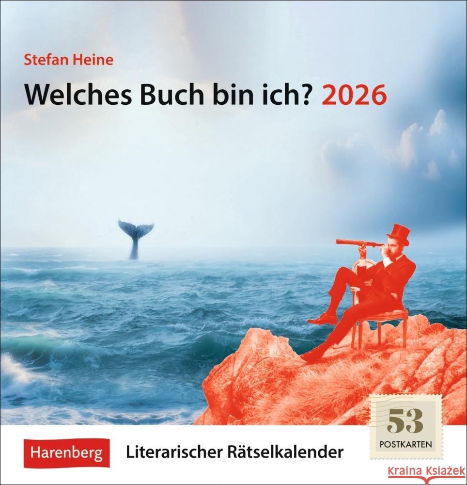 Welches Buch bin ich? Premium-Postkartenkalender 2026 - Literarischer Rätselkalender Heine, Stefan 9783840037894 Harenberg - książka