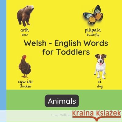 Welsh - English Words for Toddlers - Animals: Teach and Learn Welsh For Kids and Beginners Bilingual Picture Book with English Translations Rhian Evans Laura R. Williams 9782494614659 Williams Books - książka