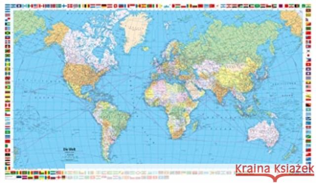 Welt political wall map laminated: 2022 K Ummerly 9783259940334 Kummerly & Frey,Switzerland - książka