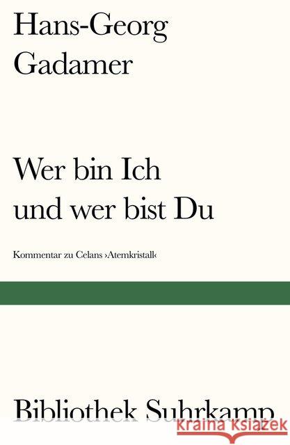 Wer bin Ich und wer bist Du? Gadamer, Hans-Georg 9783518241592 Suhrkamp - książka