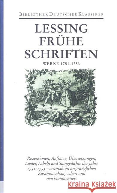 Werke 1751-1753 : Hrsg. v. Jürgen Stenzel Lessing, Gotthold Ephraim 9783618610601 Deutscher Klassiker Verlag - książka