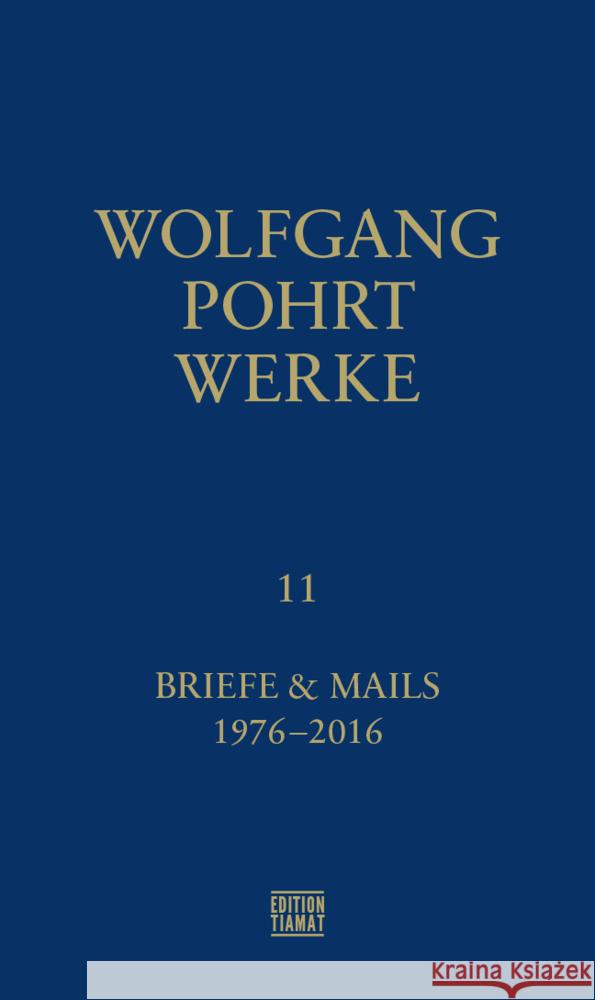 Werke Band 11 Pohrt, Wolfgang 9783893202973 Edition Tiamat - książka