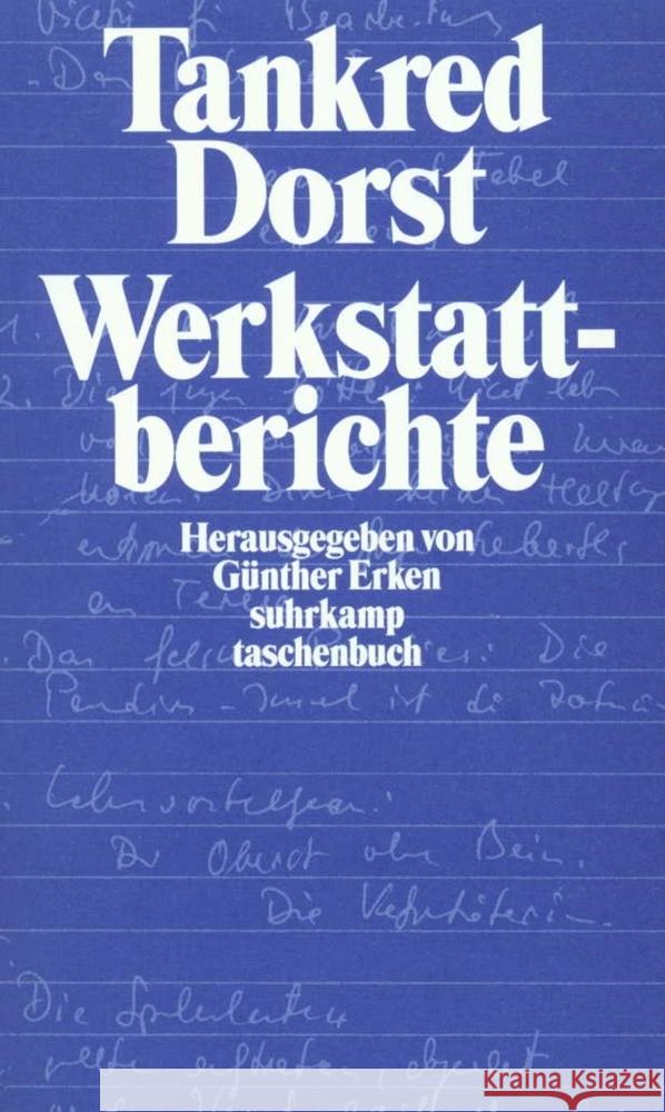 Werkstattberichte Dorst, Tankred 9783518394250 Suhrkamp Verlag - książka