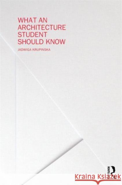 What an Architecture Student Should Know Jadwiga Krupinska 9780415702331 Routledge - książka