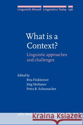 What is a Context? Rita Finkbeiner 9789027255792 BEBC - książka