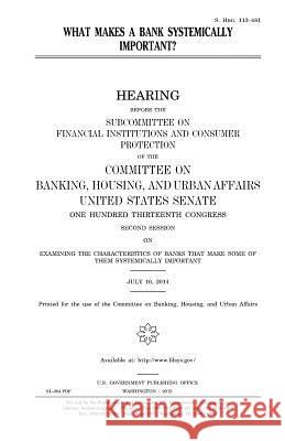 What makes a bank systemically important? Senate, United States 9781981326792 Createspace Independent Publishing Platform - książka