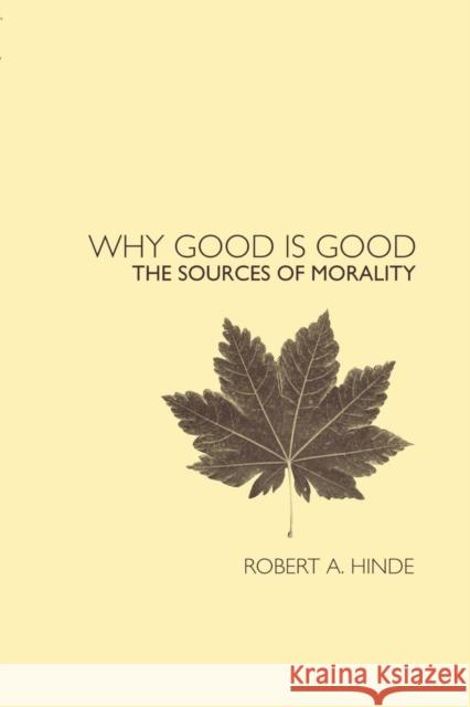 Why Good Is Good: The Sources of Morality Hinde, Robert 9780415277532 Routledge - książka